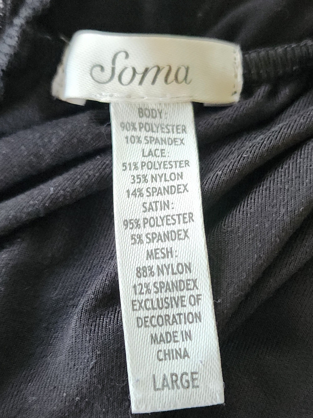 Soma Black Maxi Nightgown with White Lace Trim - Picture 9 of 9